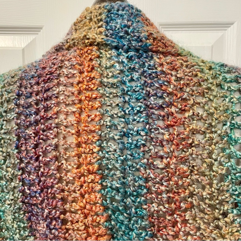 Gorgeous Long Soft Hand knit Multicolor Shawl or Scarf - Picture 4 of 5